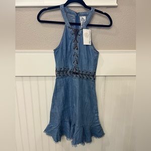 NWT- denim short halter top dress